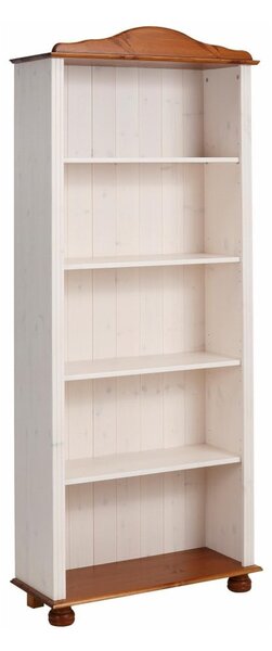 Biela/v prírodnej farbe knižnica z borovicového dreva 70x181 cm Ella – Støraa