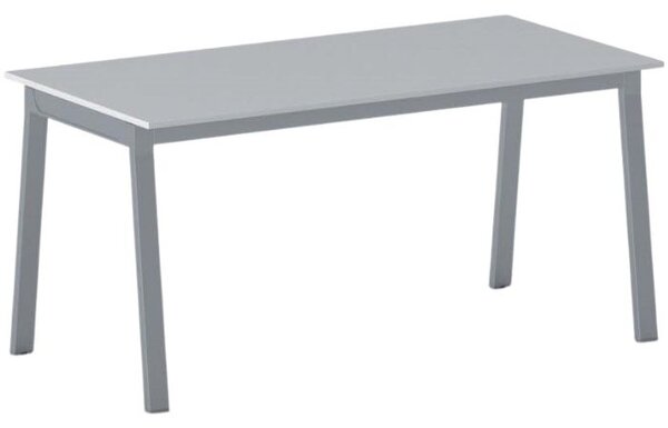 Rokovací kancelársky stôl PRIMO BASIC, 160x80 cm, sivostrieborná podnož, sivá