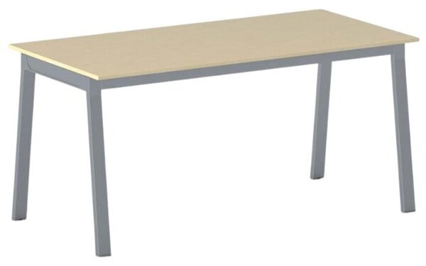 Rokovací kancelársky stôl PRIMO BASIC, 160x80 cm, sivostrieborná podnož, breza