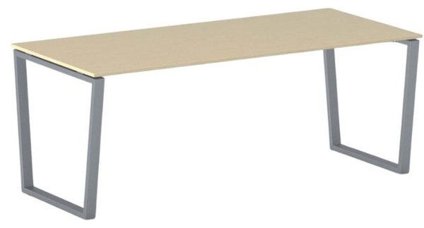 Kancelársky stôl PRIMO IMPRESS, 200x90 cm, sivostrieborná podnož, breza