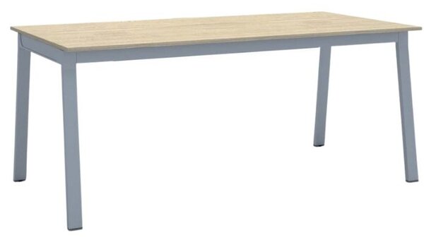 Rokovací kancelársky stôl PRIMO BASIC, 180x90 cm, sivostrieborná podnož, dub prírodný