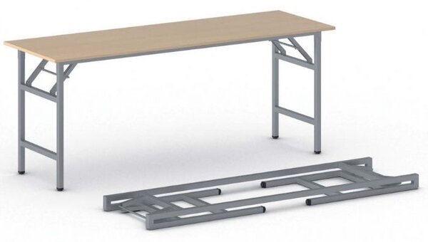 Konferenčný stôl FAST READY, 170x50 cm, sivostrieborná podnož, buk