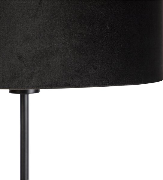 Inteligentná stojaca lampa čierna s čiernym zamatovým tienidlom 35 cm vrátane Wifi A60 - Parte