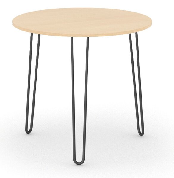 Okrúhly jedálenský stôl SPIDER, priemer 80 cm, čierna podnož, buk