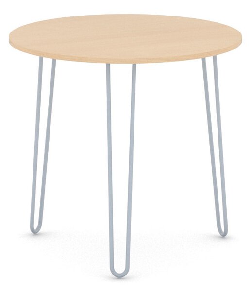 Okrúhly jedálenský stôl SPIDER, priemer 80 cm, sivo-strieborná podnož, buk