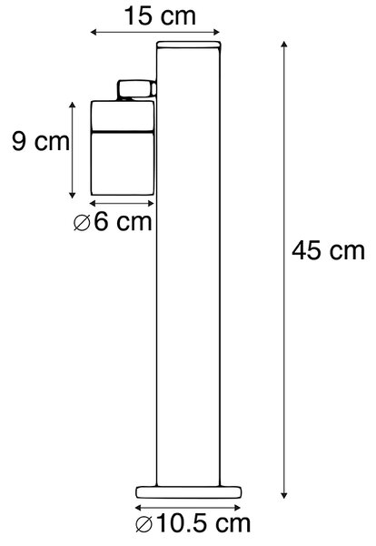 Vonkajšie svietidlo čierne 45 cm nastaviteľné IP44 - Solo