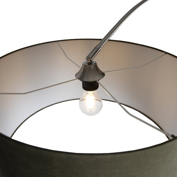 Oceľová stojaca lampa s tmavozeleným tienidlom 50 cm - XXL