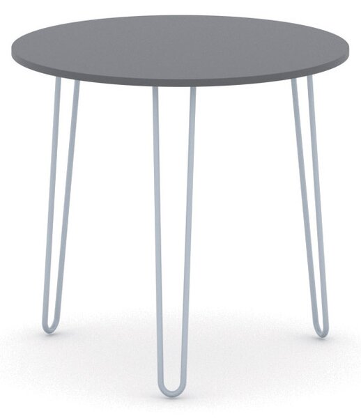 Okrúhly jedálenský stôl SPIDER, priemer 80 cm, sivo-strieborná podnož, grafit
