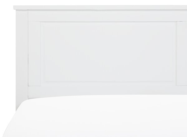 Posteľ biela borovicové drevo 160 x 200 cm rám s roštom škandinávsky štýl spálňa