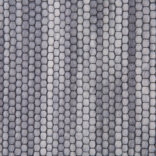 Koberec sivý vlna a polyester 140 x 200 cm ručne tkaný pruhovaný vzor moderný dizajn