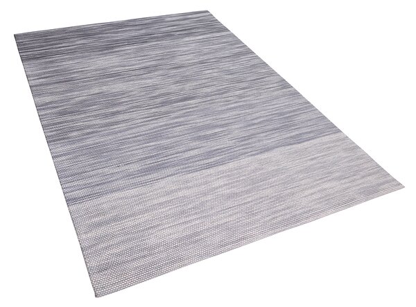 Koberec sivý vlna a polyester 140 x 200 cm ručne tkaný pruhovaný vzor moderný dizajn