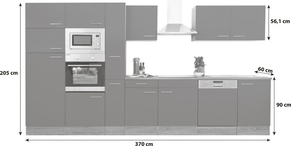 KUCHYNSKÝ BLOK BEZ SPOTREBIČO 370 cm Respekta - Online Only kuchyne, Online Only