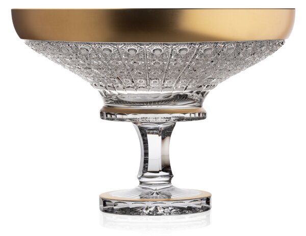 Bohemia Crystal Ručne brúsená misa na nohe 405mm
