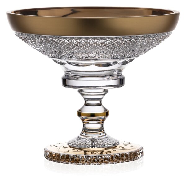 Bohemia Crystal Ručne brúsená misa na nohe 205mm