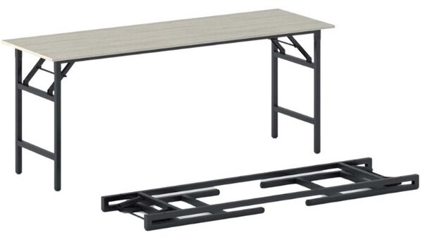 Konferenčný stôl FAST READY, 170x50 cm, čierna podnož, dub prírodný