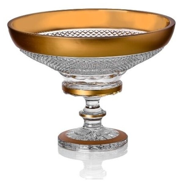 Bohemia Crystal Ručne brúsená misa na nohe 205mm