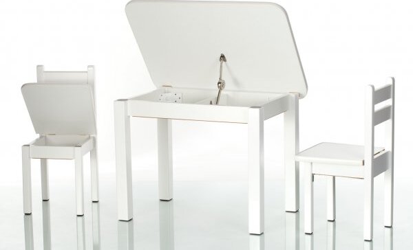 Stol a dve stoličky ST1 biela