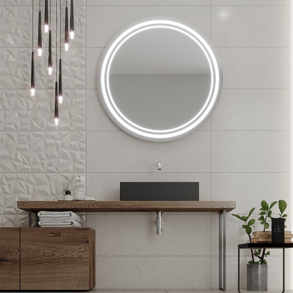 Okrúhle zrkadlo do kúpeľne s LED osvetlením C5 premium