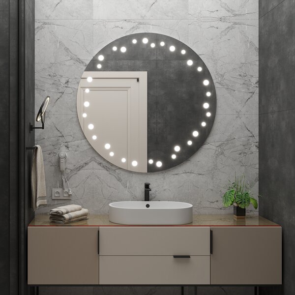 Okrúhle zrkadlo do kúpeľne s LED osvetlením C10 premium