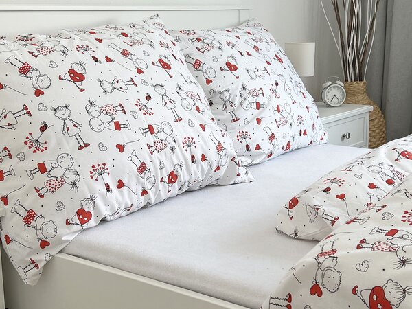 Bavlnené obliečky Láska Zapínanie: Gombík, Veľkosť vankúše: 70x90, Veľkosť prikrývky: 140x200