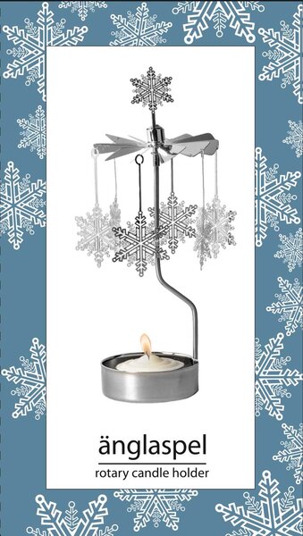 Rotujúci svietnik Snowflakes Silver