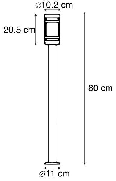 Moderné vonkajšie svietidlo čierne 80 cm IP44 - Gleam