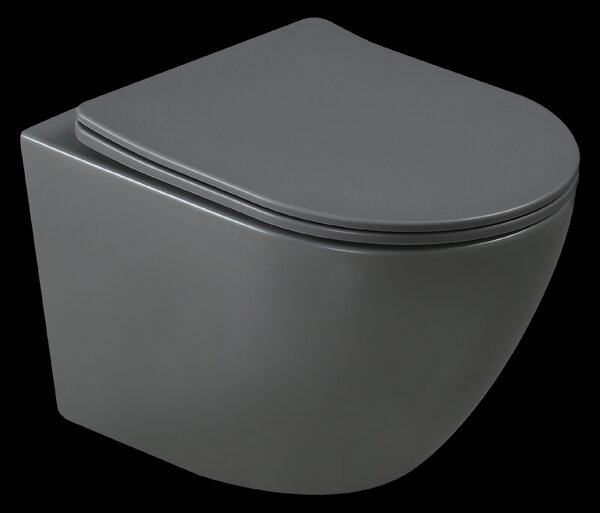 Invena Tavro, závesná misa 490x360x350 mm + WC sedadlo, QFS, šedá, INV-CE-71-007-Y