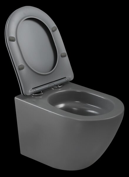 Invena Tavro, závesná misa 490x360x350 mm + WC sedadlo, QFS, šedá, INV-CE-71-007-Y