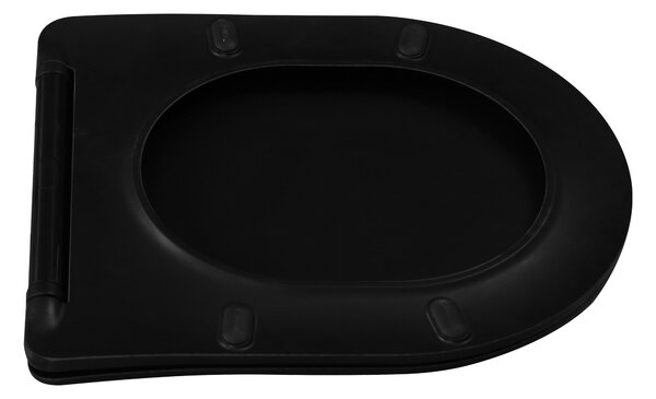 Invena Tavro, závesná misa 490x360x350 mm + WC sedadlo, QFS, čierna matná, INV-CE-71-005-Y