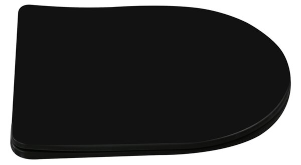Invena Tavro, závesná misa 490x360x350 mm + WC sedadlo, QFS, čierna matná, INV-CE-71-005-Y