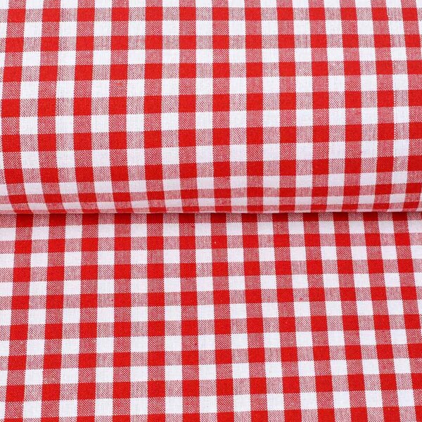 Bavlnená látka Olivia OL-008 Červeno-biela kocka malá - šírka 150 cm