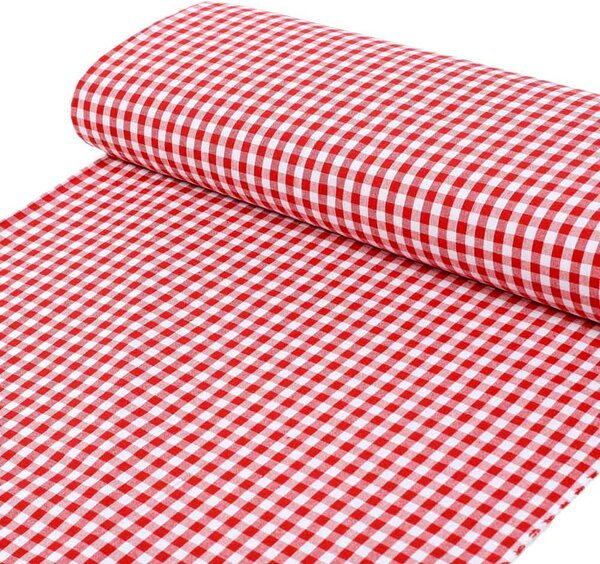 Biante Bavlnený okrúhly obrus Olivia OL-008 Červeno-biela kocka malá Ø 100 cm