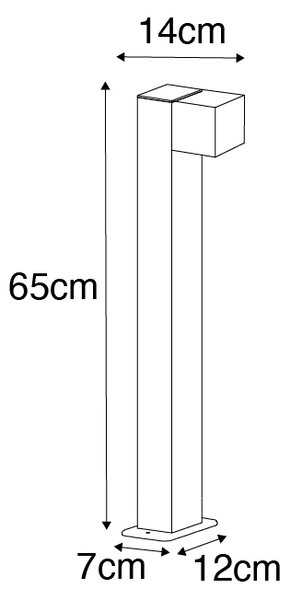 Priemyselná vonkajšia stojaca lampa starožitné zlato 65 cm IP44 - Baleno