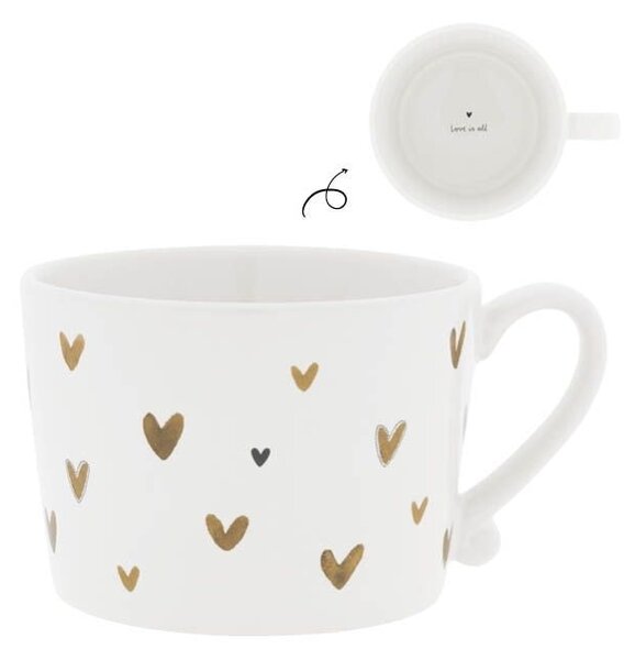 Keramický hrnek Hearts in Brown 240 ml