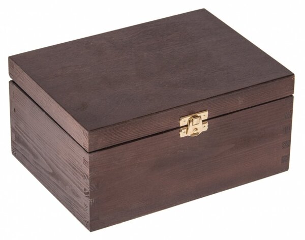 Krabička drevená 22x16x10,5 cm - temný bronz