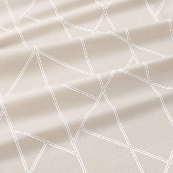 Goldea bavlnené posteľné obliečky - geometrické línie na latte 140 x 200 a 70 x 90 cm