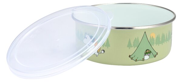 Miska s vrchnákom Moomin Campers 0,8l, smalt / zelená