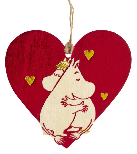 Muurla Vianočná dekorácia Moomin Heart, preglejka