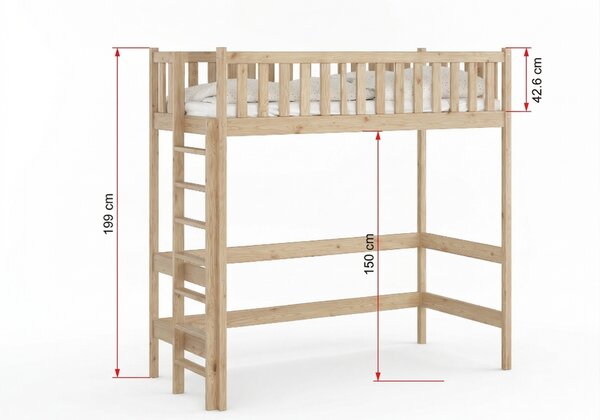 Vyvýšená posteľ Livo 80x160 Kašmír