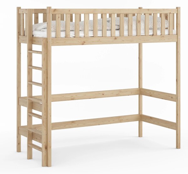 Vyvýšená posteľ Livo 80x160 Bezfarebný lak