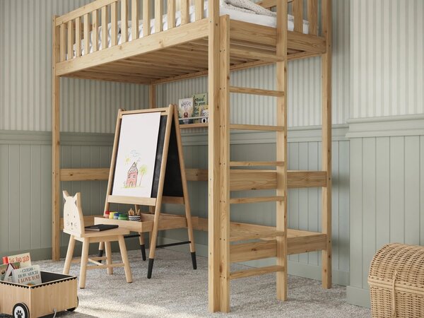 Vyvýšená posteľ Livo 80x160 Bezfarebný lak