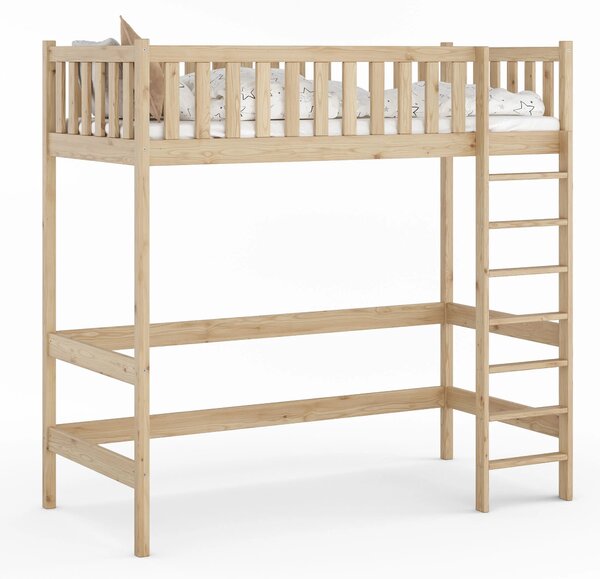 Vyvýšená posteľ Rivo 80x160 Bezfarebný lak