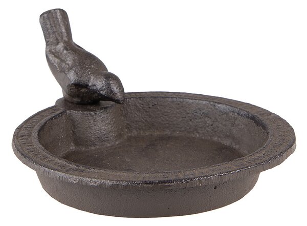 Hnedé liatinové náustok/krmítko pre vtáčiky - 16*18*9 cm - Clayre & Eef