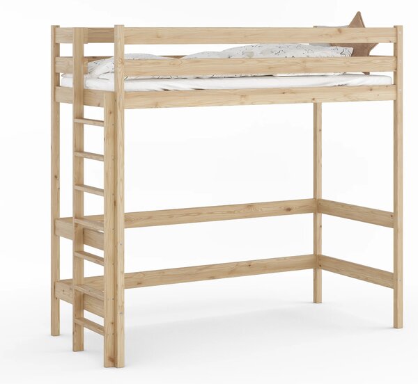 Vyvýšená posteľ Veli 80x160 Bezfarebný lak