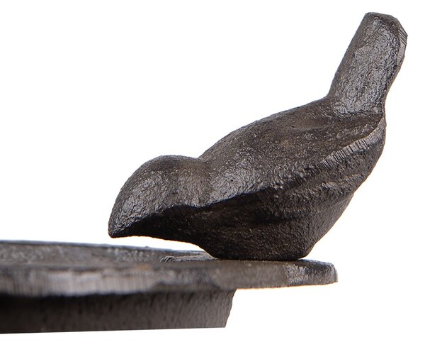 Hnedé liatinové náustok/krmítko pre vtáčiky - 16*18*9 cm - Clayre & Eef