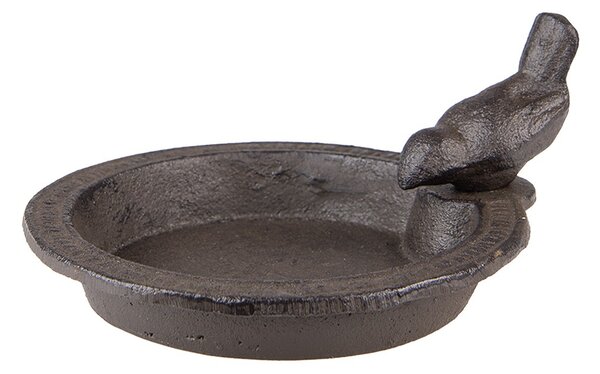 Hnedé liatinové náustok/krmítko pre vtáčiky - 16*18*9 cm - Clayre & Eef