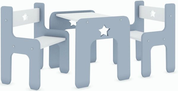 Stol a dve stoličky - hvezda šedá