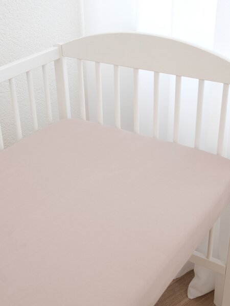 Jersey prostěradlo do postýlky s elastanem 70 × 140 cm – cappuccino