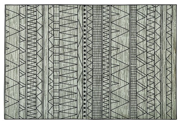 Koberec čierno-sivý polyesterový 160 x 230 cm s krátkym vlasom obdĺžnikový s geometrickým vzorom
