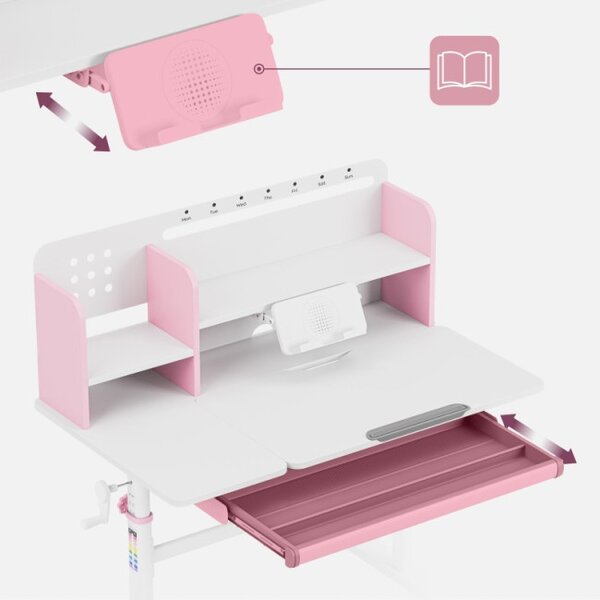 Detský rastúci písací stôl Mark Adler Study 5.7 Pink